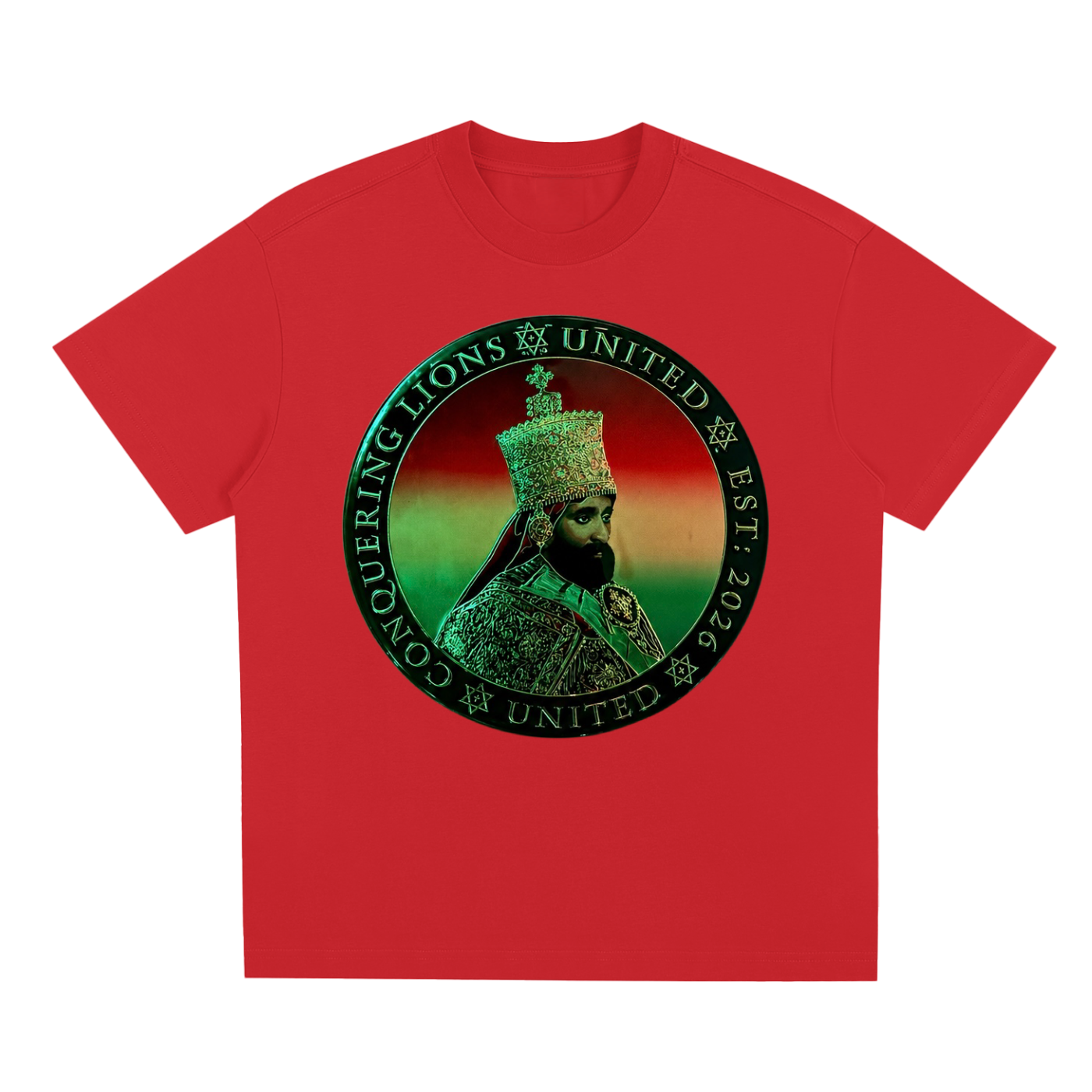 RED CONQUERING TEE.